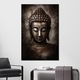 Първокласна картина на платно, LuxCanva® I129, Същност на мира, 40 X 60 CM, 100% памучно платно 400g/m2, Дървена рамка, Буда, Дзен, Медитация, Духовност, Хармония, Вътрешен мир, Баланс, Ритуал, Просветление, Урна, Всекидневна, Спалня