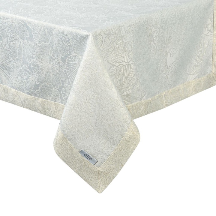 Obrus decorativ set LENA 145x300cm crem cu flori aurii