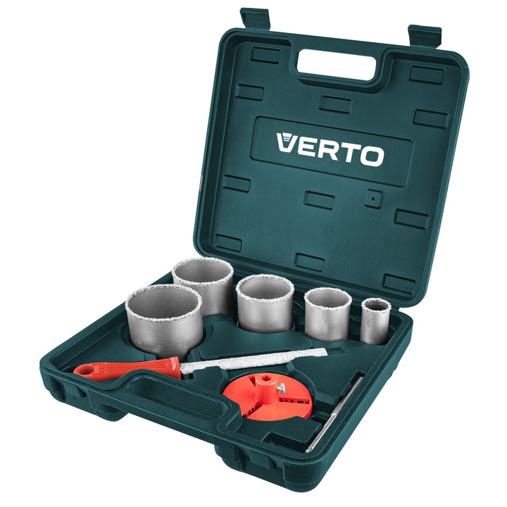 5 darabos VERTO fúrókorong készlet, 32-83 mm, betonhoz, téglához, csempéhez