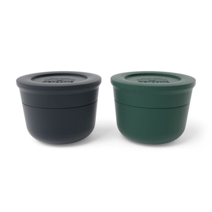 Set 2 cutii alimentare Monbento, 10ml, negru, verde, 4,2x3,2cm