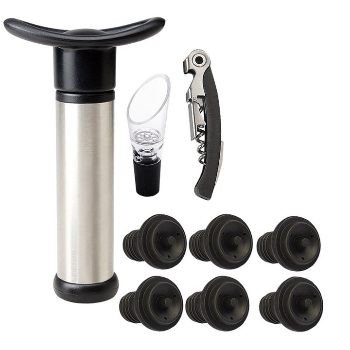 Тирбушон, AMRINUGL, Неръждаема стомана, 22.5x11x4.5см, 240гр, Сребърен