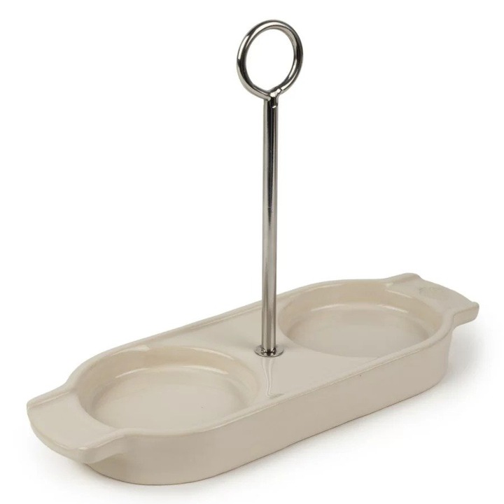 Suport ceramic pentru rasnite, Linea, 6.4cm x 16cm, crem