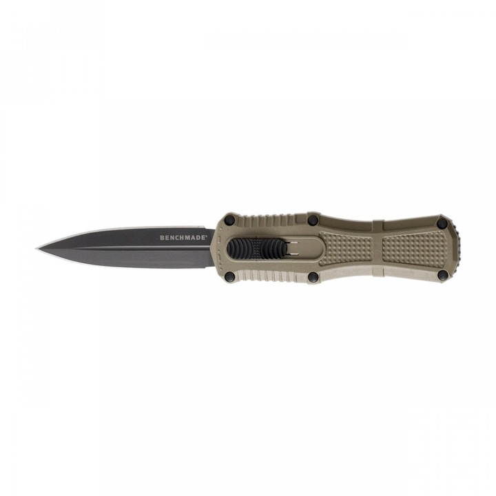 Cutit Benchmade Mini Claymore 3375GY-1, tip OTF, lama din otel D2, gri inchis
