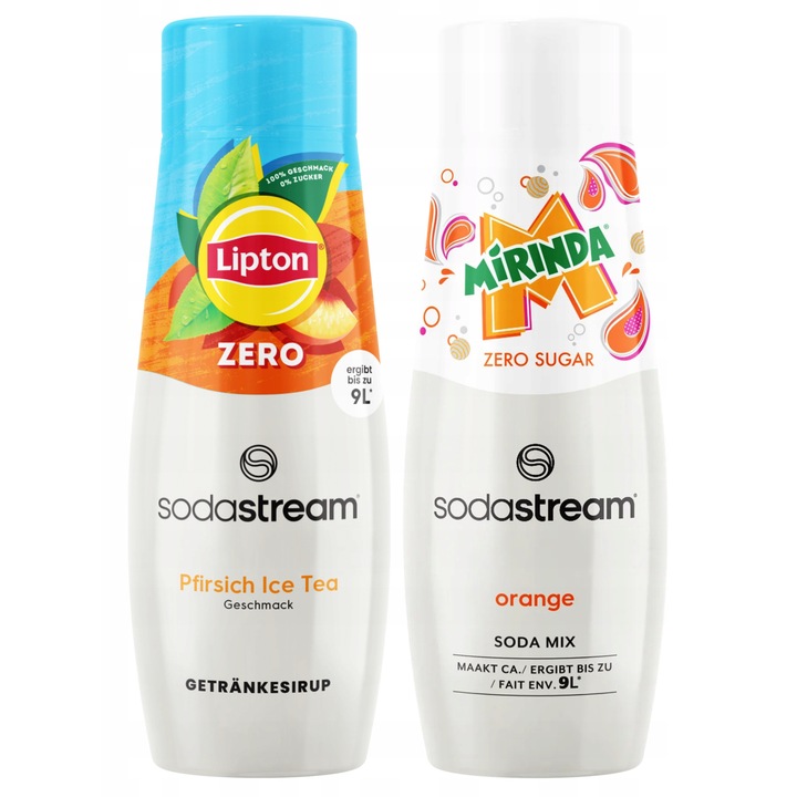2x SodaStream Lipton Ice Tea Peach Zero sirop fara zahar + Mirinda Zero