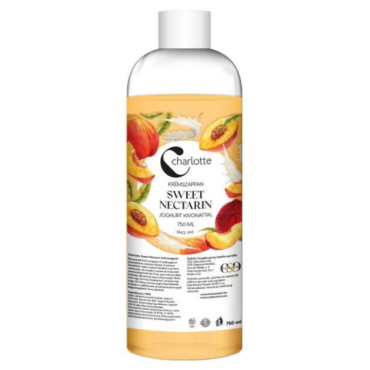 Charlotte крем сапун, пълнител, сладък нектарин 750 мл