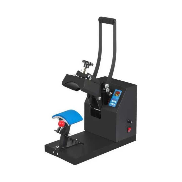 Термопреса за шапки, плоча 3 "5" x 5 "5", цифрово управление, 350W, черна