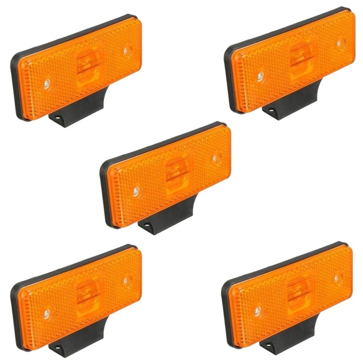 Lampa galbena agabaritica 4 leduri galbene, posibilitate prindere sub si pe lateralul remorcii, platformei, basculantei si a altor utilaje - 5 pcs