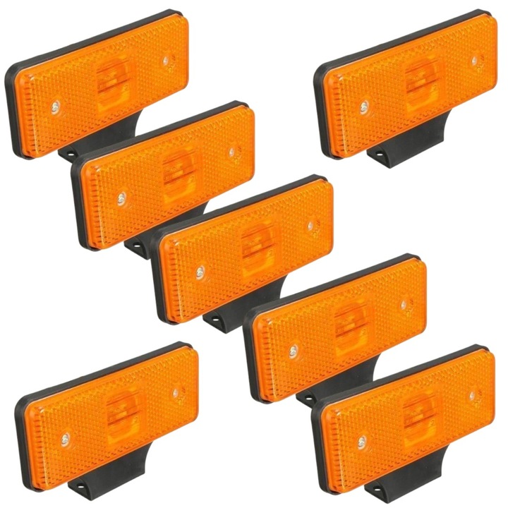 Lampa galbena agabaritica 4 leduri galbene, posibilitate prindere sub si pe lateralul remorcii, platformei, basculantei si a altor utilaje - 7 pcs