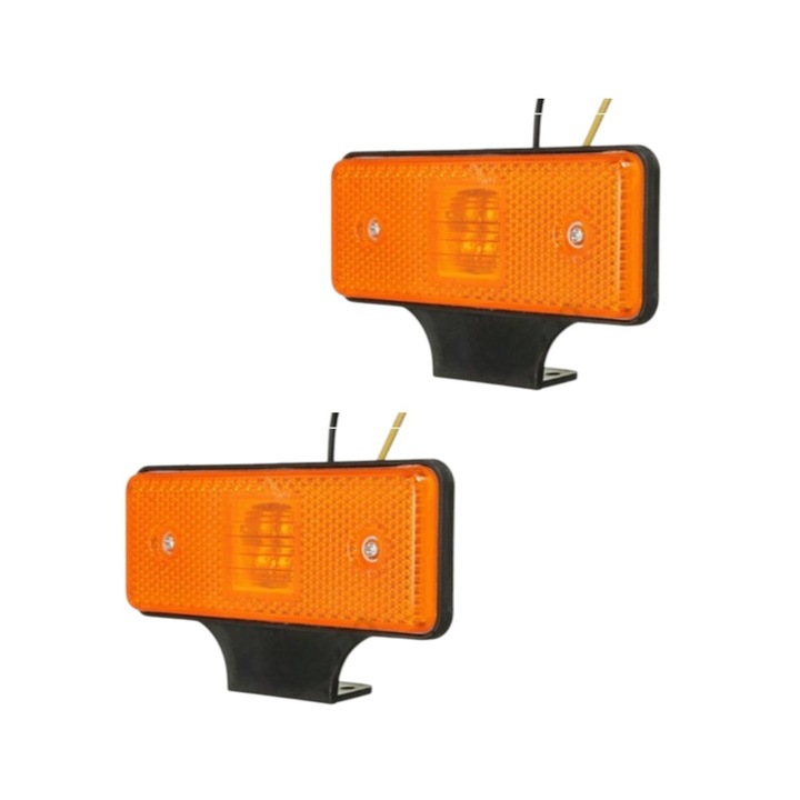 Lampa led, galbena - 4 leduri, 12/24V, utilizare la remorci, semiremorci, utilaje agabaritice, autoutilitare, camioane, tractoare si masinarii grele - 2 pcs
