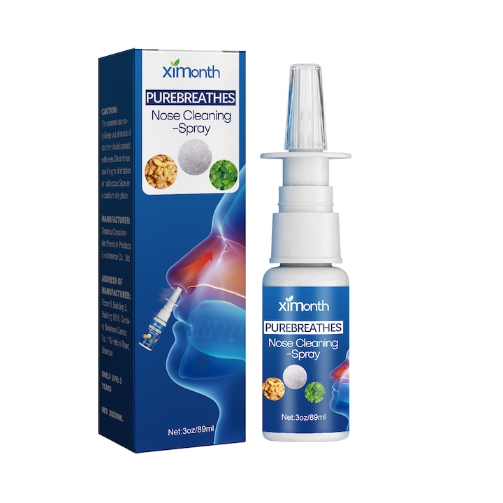 Spray nazal de curatare Ximonth pentru obstructie nazala, nas care curge si sforait 2 bucati
