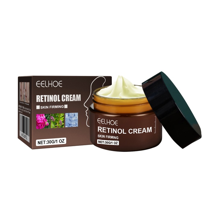 Retinolos arckrém, ránctalanító hidratáló hialuronsavval, kollagénnel és C-vitaminnal, nappali és éjszakai feszesítő krém nőknek és férfiaknak, 1 fl.oz