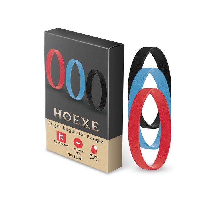 Set 3 Bratari Hoexe Sugar Comfort Care, cu ioni negativi, calmanta pentru piele