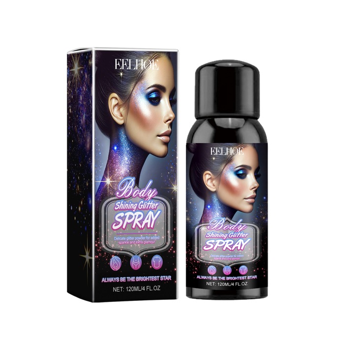 Spray cu sclipici EELHOE, efect natural, stralucire de lunga durata