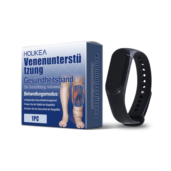 Houkea érrendszeri egészségügyi sportóra, pulzus- és vérnyomásmérő, szilikon, fekete