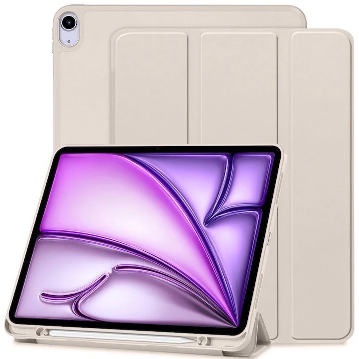 Husa protectie tableta, Silicon, Cu suport pentru Apple Pen, Compatibil cu Apple IPad mini 6/7, 8.3", Gray