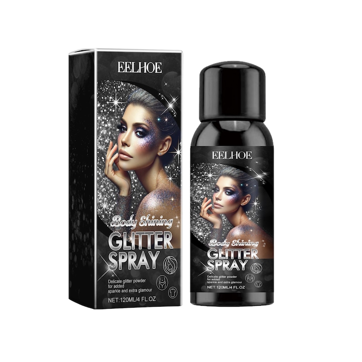Spray de machiaj cu glitter, Eelhoe, iluminator natural, stralucire de lunga durata