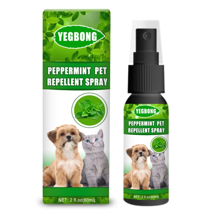 Spray repelent pentru animale de companie cu menta, Yegbong, elimina puricii si tantarii