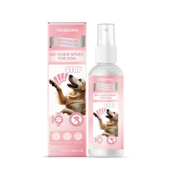 Spray anti-mestecat pentru caini, Yegbong, cu glicerina si extract de menta