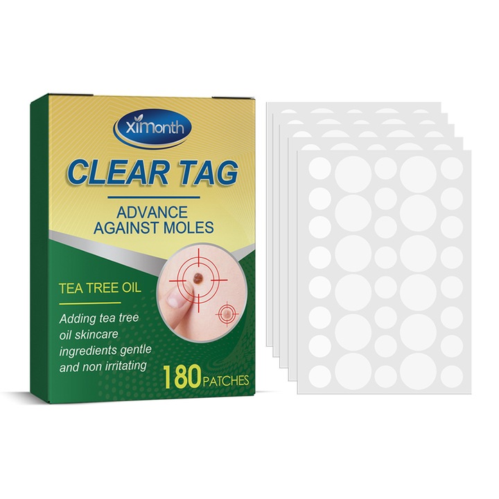 Plasturi ingrijirea pielii, Ximonth Clear Tag, cu ulei de arbore de ceai si vitamina E, pentru negi