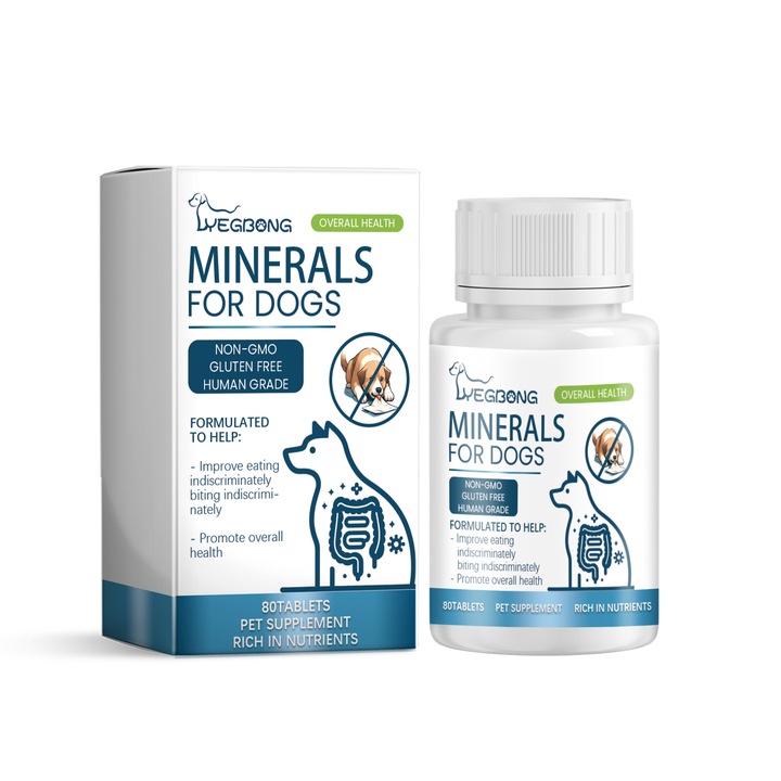 Suplimente nutritive pentru caini, Yegbong, minerale, 2-4 tablete pentru catei, 4-8 tablete pentru caini adulti, multivitamine