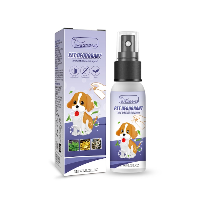 Yegbong kisállat dezodor spray, 2 darabos készlet, szagtalanító, kutyáknak és macskáknak, nem mérgező, biztonságos