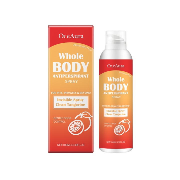OceAura testápoló spray nőknek, hosszan tartó illattal, narancskivonattal, 200ml