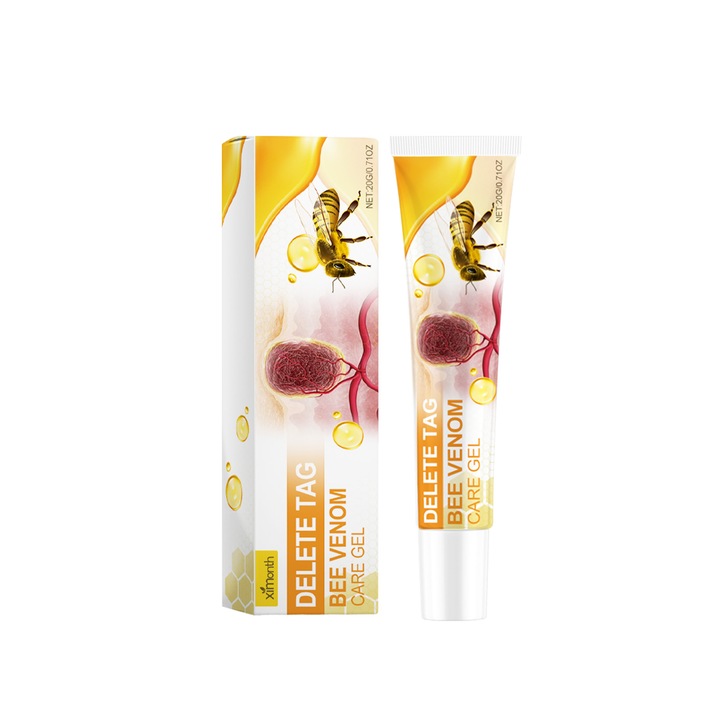 Gel de ingrijire a veninului de albine, gel de curatare delicata a pielii, Ximonth, gel de ingrijire a pielii pentru atenuarea negilor, 20g, 12.8x2x3cm