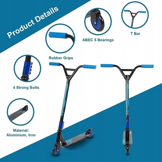 Trotineta stunt pentru copii Azaris Skate-Pro, 100mm roti, ABEC-9