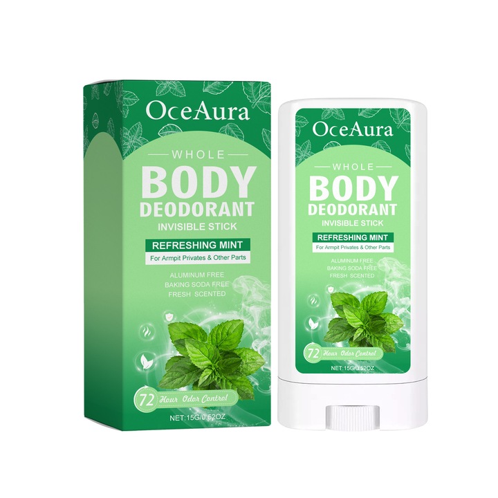 OceAura szilárd testdezodor, mentalevél-olajjal, 100g