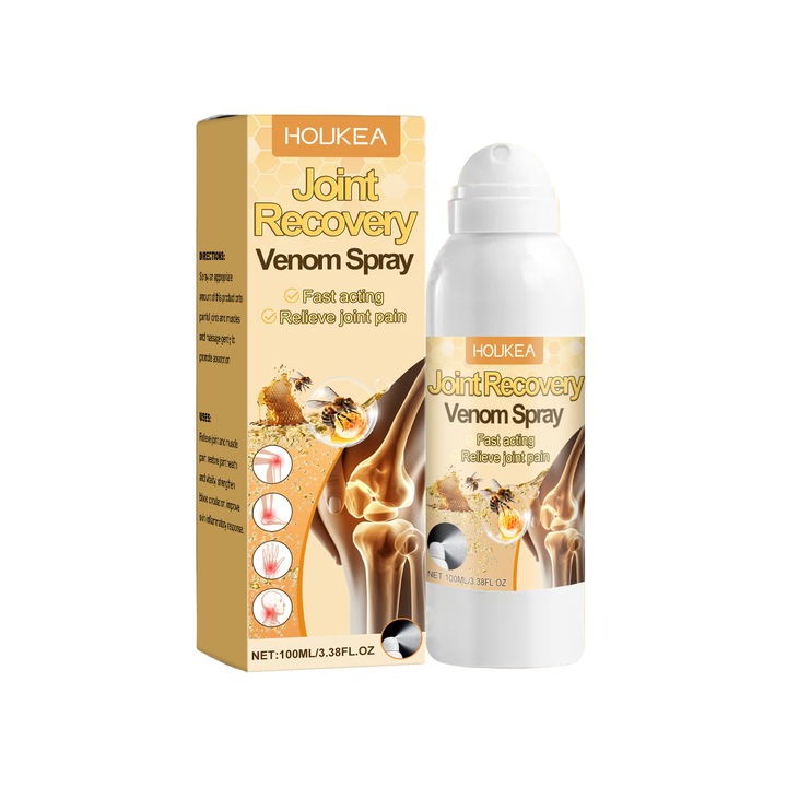 Ízületi ápoló spray, Houkea, méhméreggel, árnikával, E-vitaminnal