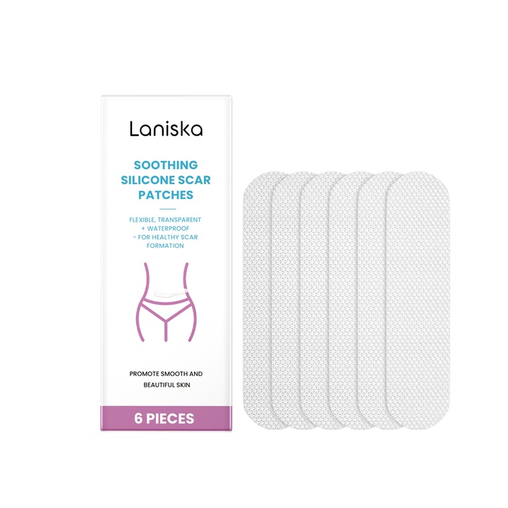Pachet de plasturi pentru ingrijirea pielii Laniska, diluare cicatrici, elasticitate, 10x15cm