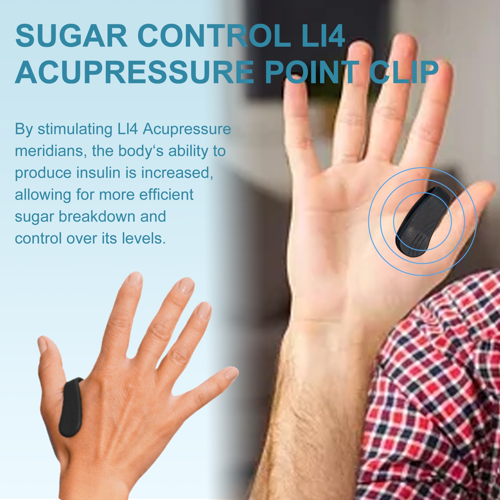 Dispozitiv acupunctura EELHOE LI4, control nivel zahar - eMAG.ro