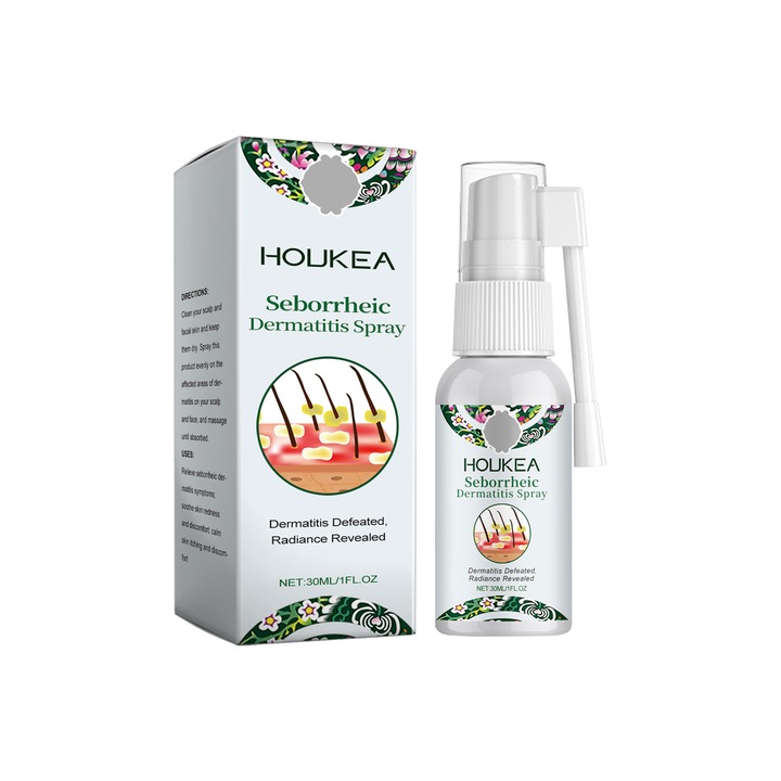 Spray pentru ingrijirea pielii HOUKEA, 30 ml, frunze de menta, unt de shea