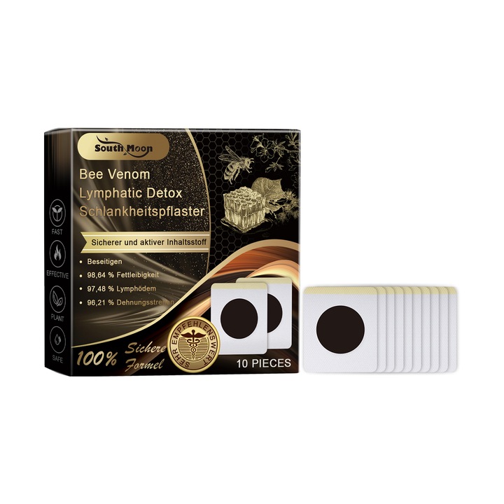 Pachet de plasturi cu venin de albine, tratamente ingrijire corp, revitalizare, fermitate, 3x4cm, South Moon