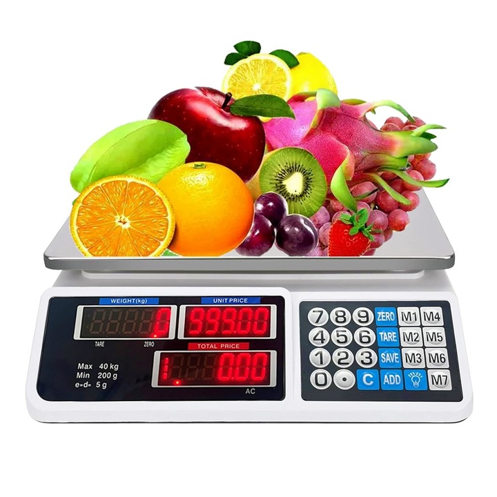 Правоъгълна електрическа везна, Optim Solution, с цифров дисплей, практична и преносима, максимален капацитет от 40 kg, мерни единици kg/lb, 33 cm x 32,5 cm x 12,5 cm, прецизни измервания, многофункционалност, работеща с батерии, сива