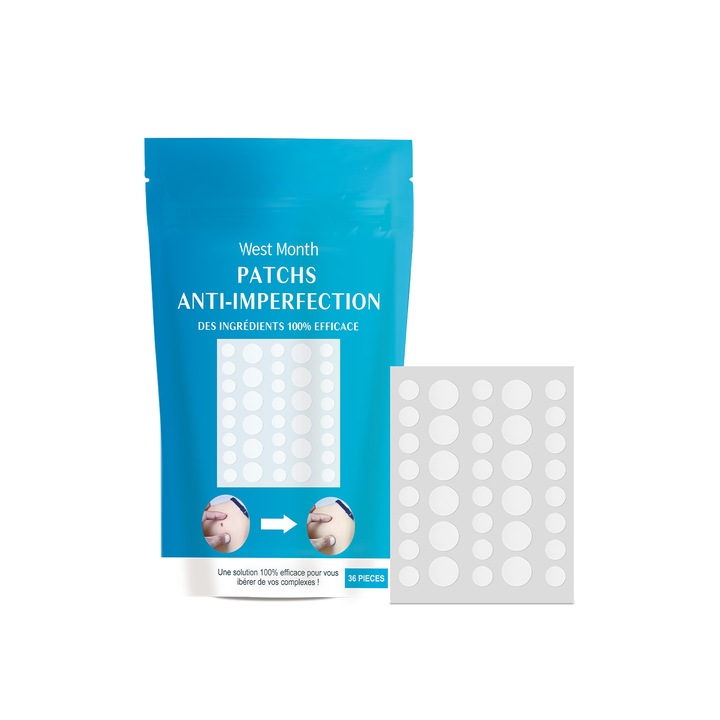 Set plasturi tratament pentru indepartarea negilor,West&Month, extract de aloe vera, 10x15cm