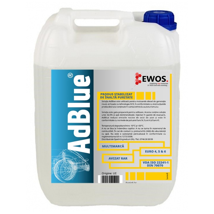 AdBlue Multimarca 20L Ewos, avizat RAR, VDA, ISO 22241-1