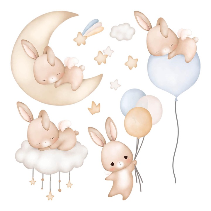 Öntapadós matrica, Wallfluent, Nyuszi föld, Bézs, 130x114 cm, 010120200270000281654