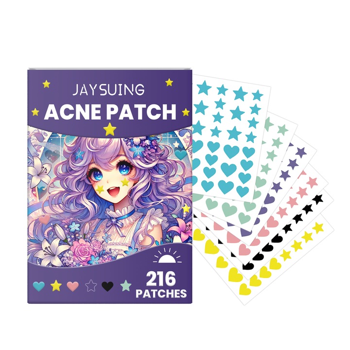 Pachet de plasturi colorati pentru acnee, zi si noapte, Jaysuing