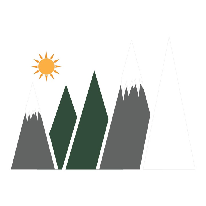 Fali Dekoráció, Coloray, Egy vízió a hegycsúcsokról a téli tájban, Zöld, 60x96 cm, 010120203350000281686