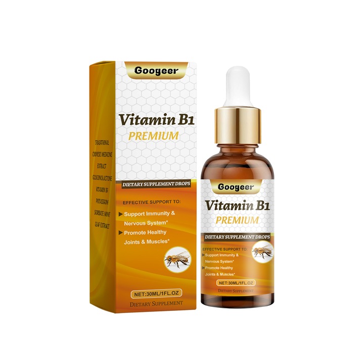 Picaturi alimentare vitamina B1, Googeer, pentru cresterea vitalitatii si energiei, pentru mentinerea sanatatii articulatiilor si muschilor, 30 ml