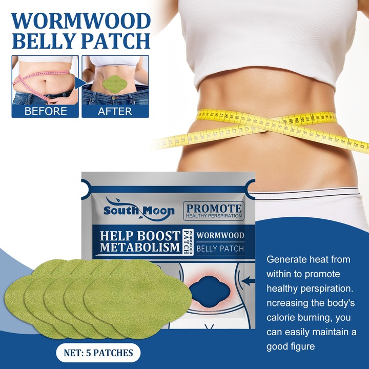 Пакет с коремни лепенки South Moon, модел пелин, за отслабване и оформяне на тялото, 3-5 часа употреба