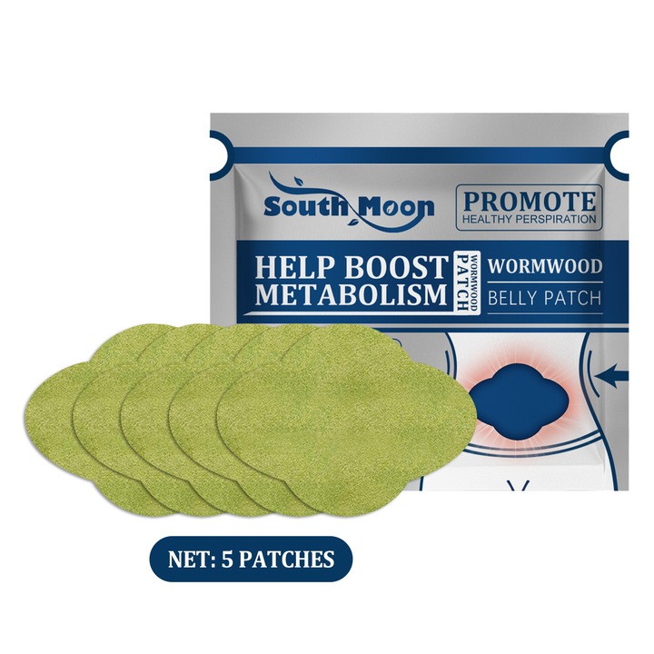 Pachet de plasturi pentru abdomen South Moon, model Wormwood, ajuta la modelarea corpului, 3-5 ore utilizare, 10x10cm