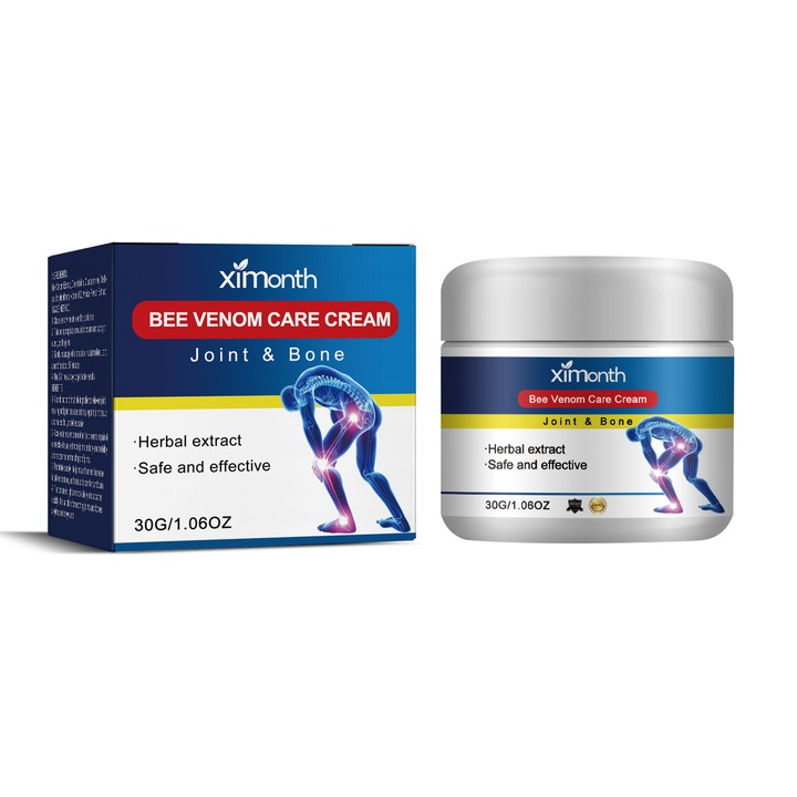 Crema pentru ingrijirea articulatiilor cu venin de albine, 30ml, efecte antiinflamatorii, pentru dureri cervicale si genunchi