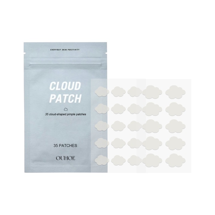 Pachet de plasturi pentru acnee Cloud, ingrijire delicata a pielii, transparent, OUHOE