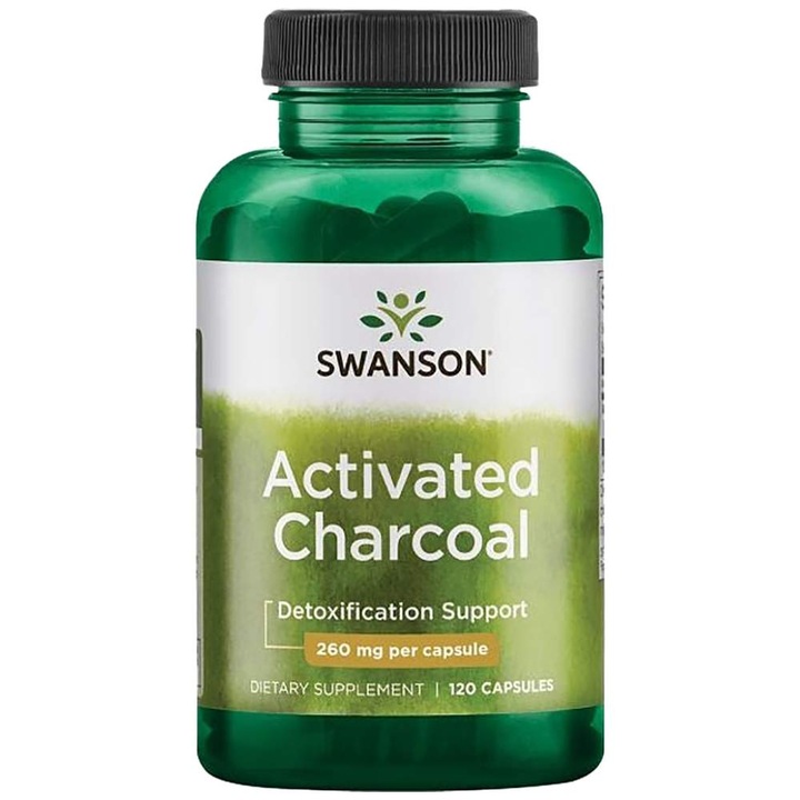 Swanson Activated Charcoal (Carbune activat) 260 mg - 120 Capsule