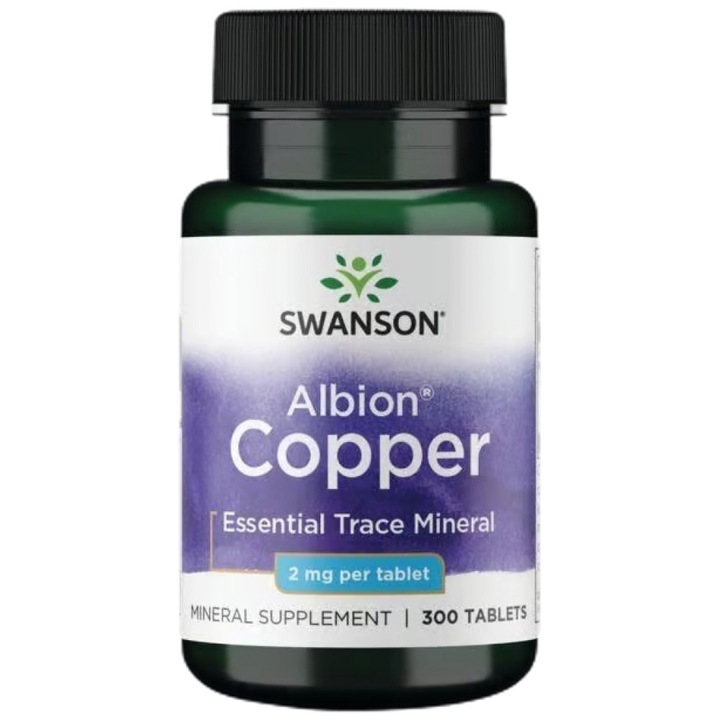Хранителна добавка SWANSON Albion Copper 2 mg, 300 Таблетки