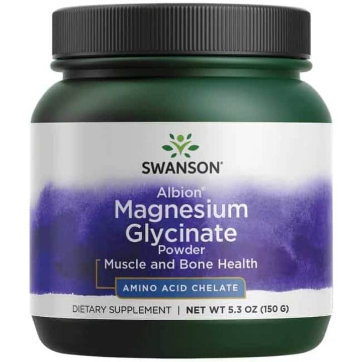 Swanson, Albion, Albion Magnesium, Glycinate, Chelated, Magnesium, Glycinate, Powder, Magnez, 150g