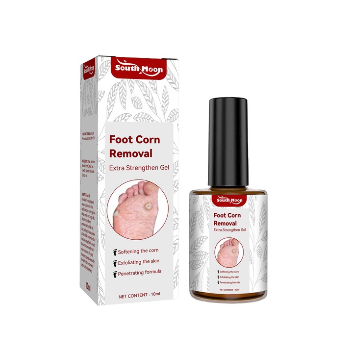 Gel ingrijire picioare South Moon, indepartare blanda a ochiurilor de pui, inmuiere si curatare delicata, hidratare profunda, formula pe baza de plante, 10 ml