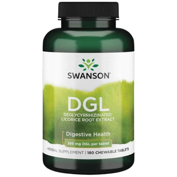 DGL (Extract Lemn Dulce) 385 mg, Swanson, 180 Tablete masticabile ...